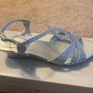 Formal silver shoes, worn once.